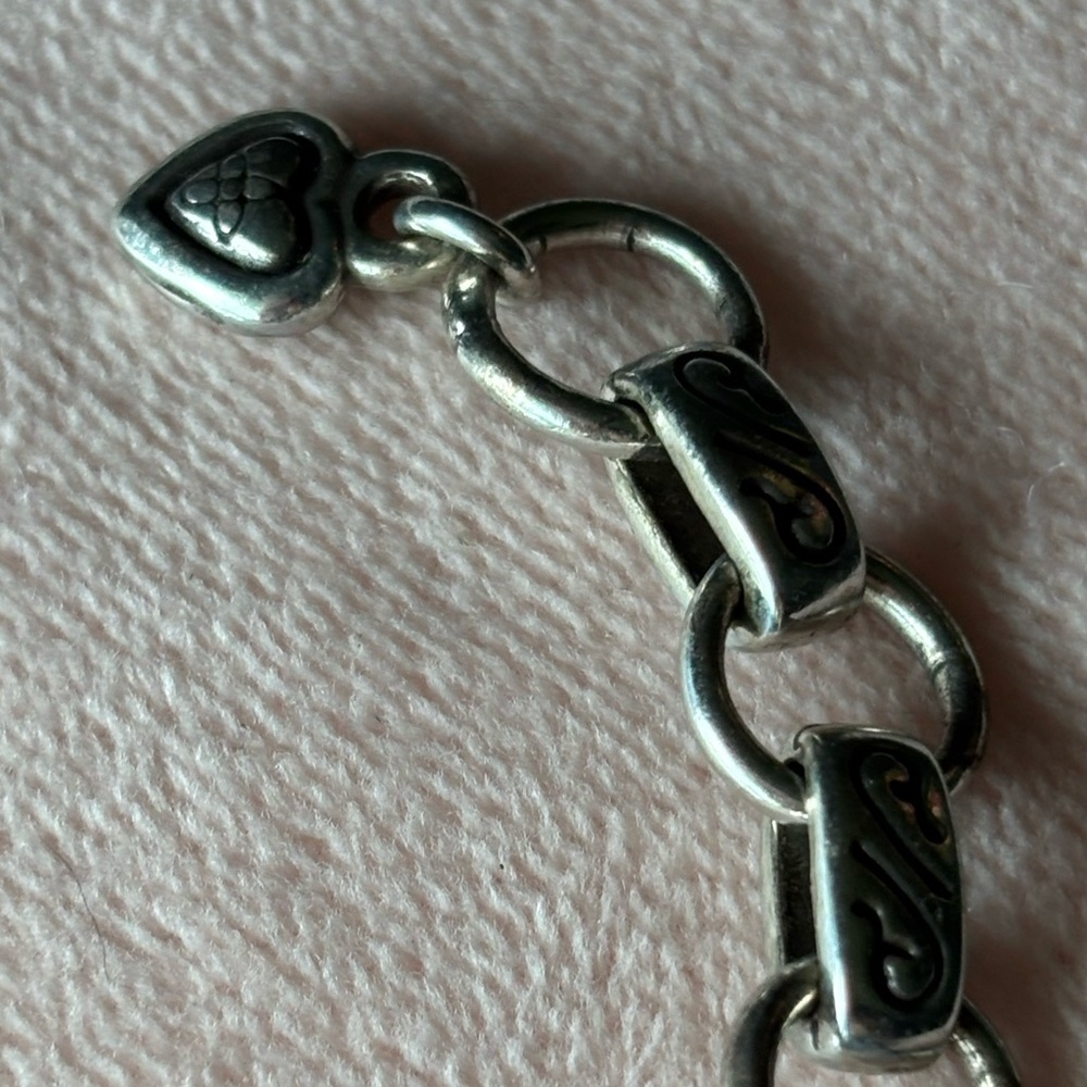 Solid Silver Heart Pendant Black Braided Necklace - image 4